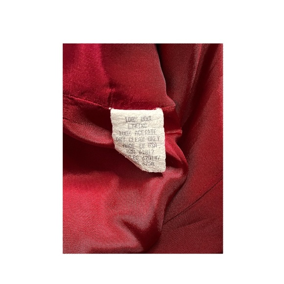 Vintage 100% Wool Military Style Jacket Blazer Red 80s Stripes Black Flaws 6 - Picture 8 of 8